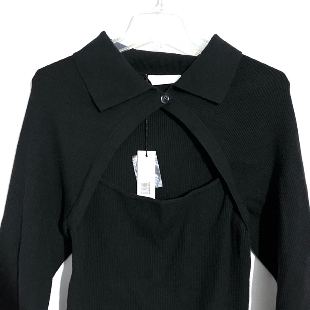 Jonathan Simkhai Ribbed Collared Layered Shrug Top - Picture 5 of 12